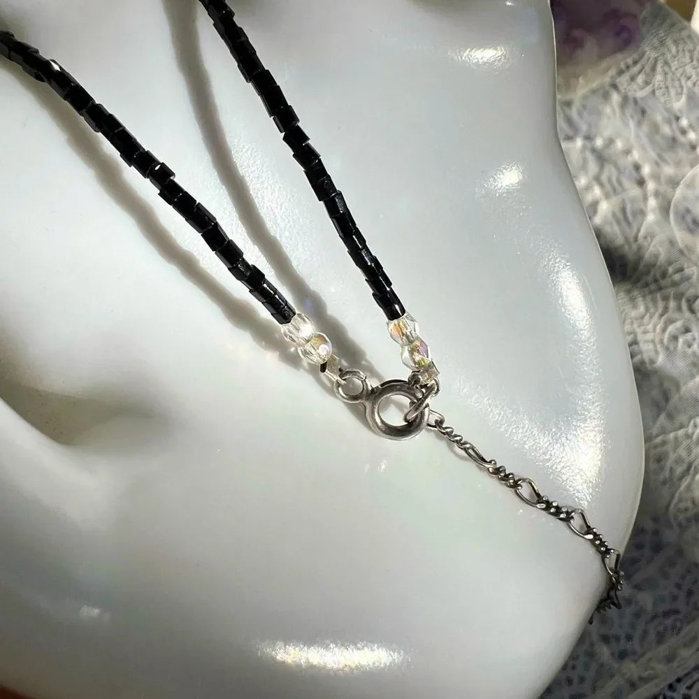 Vintage Dainty Sterling & Crystal Bracelet Anklet